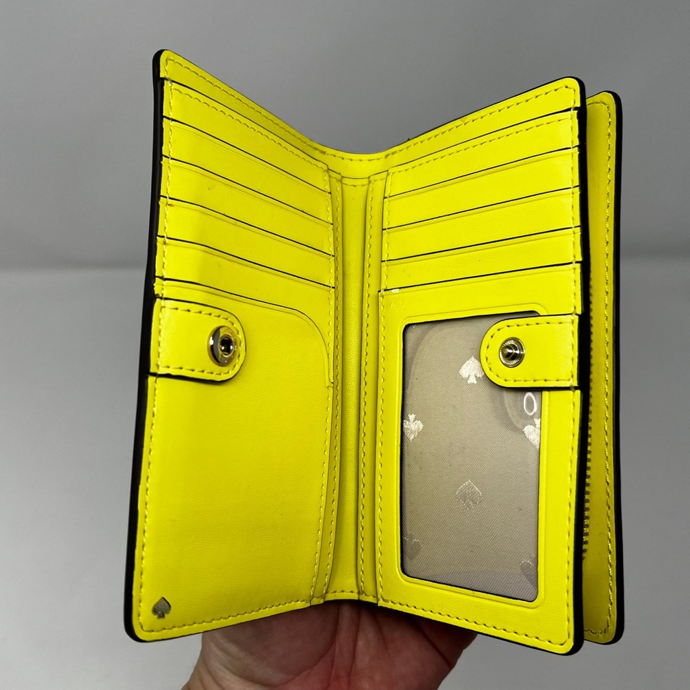 Kate Spade Archie Comics New York Yellow Milkshake Bifold Wallet Zip Around - Picture 3 of 8